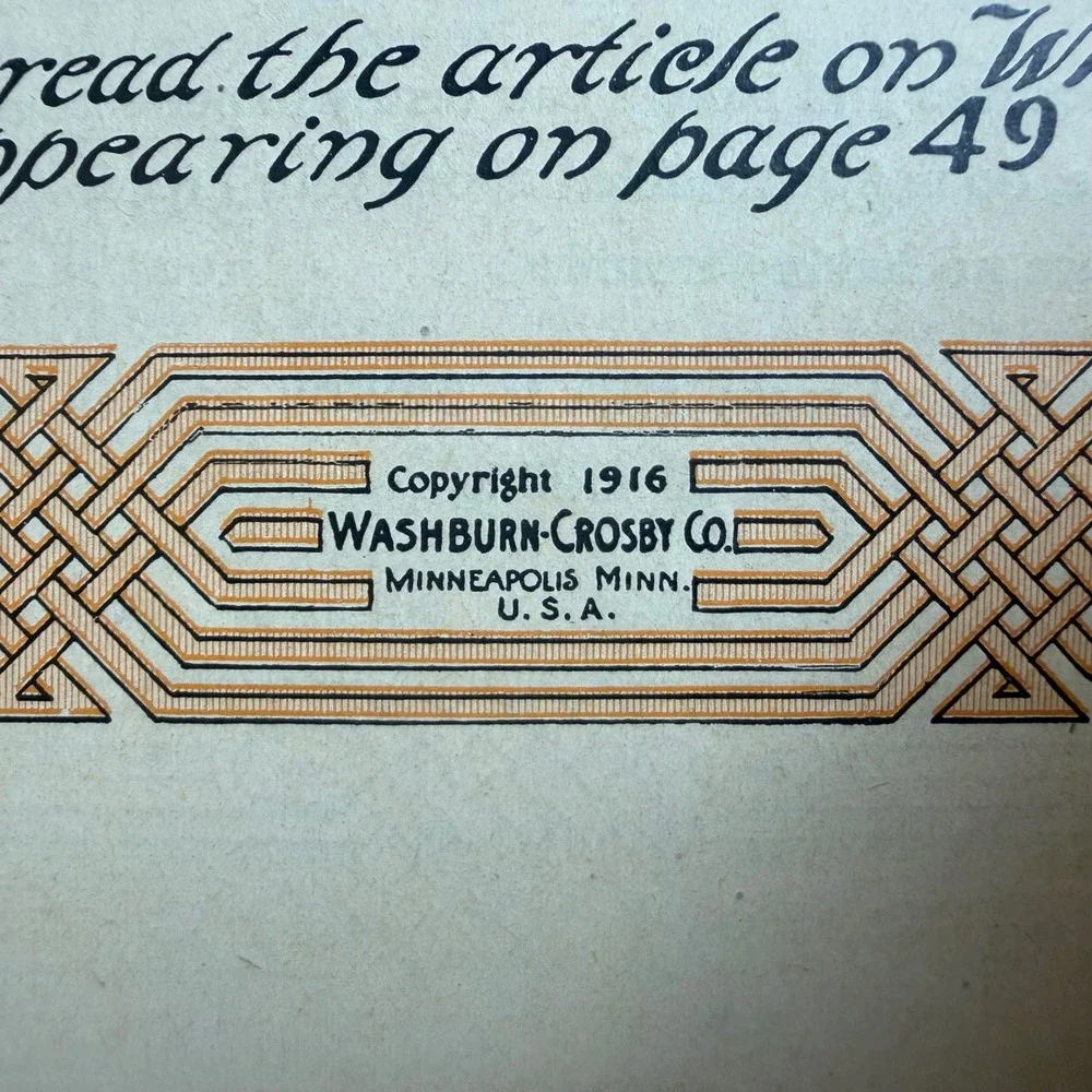 Antique 1916 Gold Medal Flour Cook Book Washburn-Crosby Co. Very Good Condition